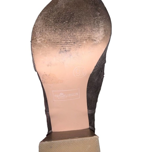 Fergalicious by Fergie Doe Grey Harvey Ankle Open Toe Booties Size 9.5 - Picture 9 of 11